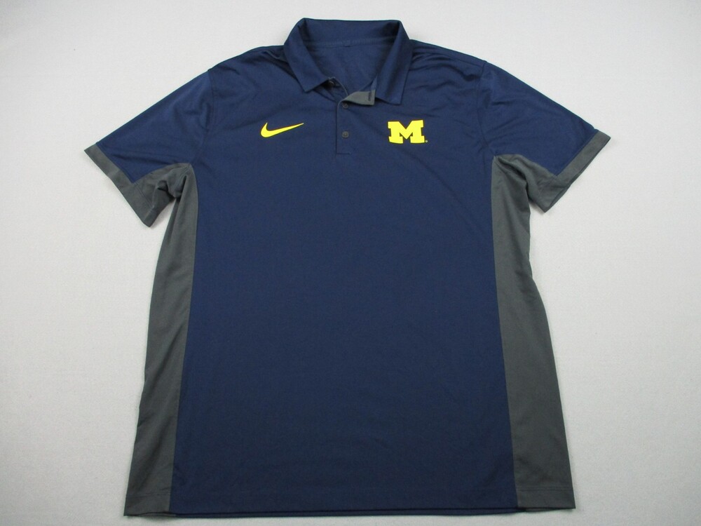 Michigan Wolverines Shirt Men Extra Large Blue Nike Short Sleeve Basketball XL